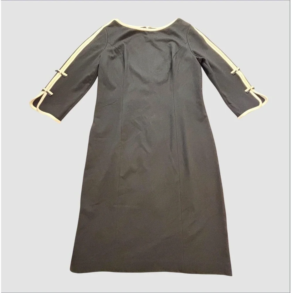 NEW Talbots Bow Sleeve Refined Ponte Sheath Dress‎ Womens 6 Black Dress
